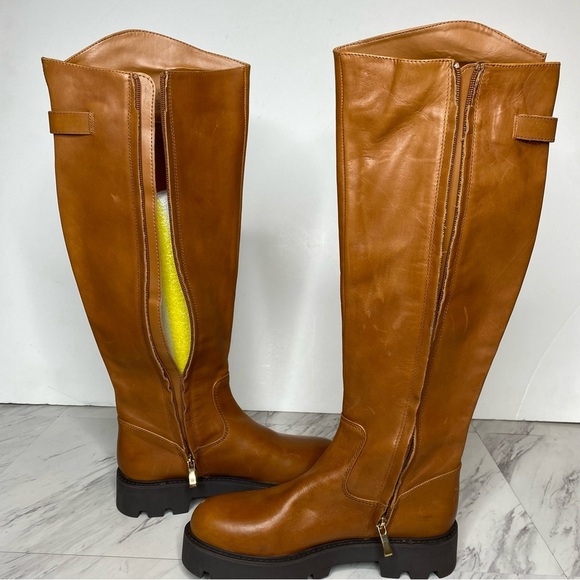 Franco Sarto Balin Chunky Sole Brown Leather Tall Boot 6M - Picture 7 of 16